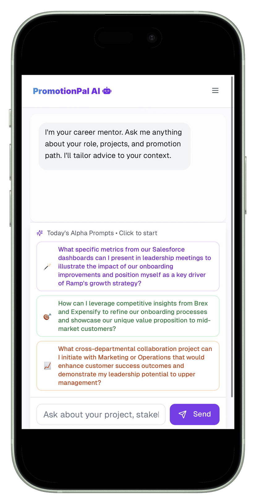 Daily Alpha Prompts tailored to your role and company