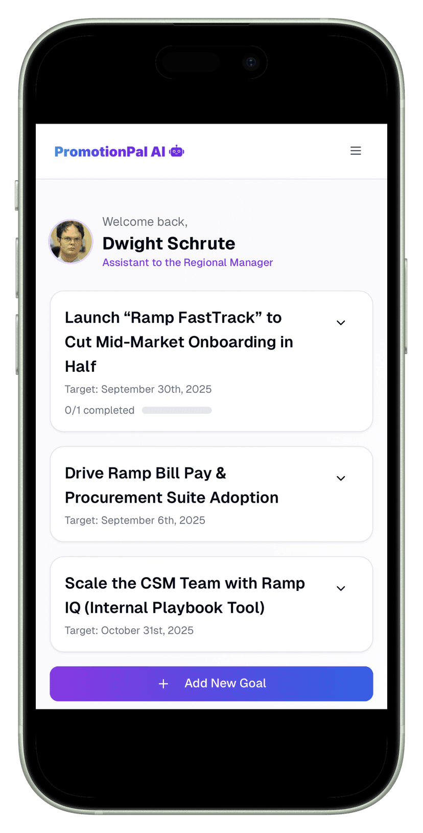 PromotionPalAI dashboard overview